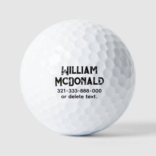 Create your own personalised golf balls. MURRAY GRUNGE font vintage, distressed text custom golf balls. Worn, all capitals typeface. Your name on a golf ball Create your own personalised golf balls. MURRAY GRUNGE font vintage, distressed text custom golf balls. Worn, all capitals typeface. Your name on a golf ball.
